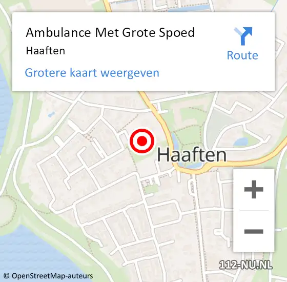 Locatie op kaart van de 112 melding: Ambulance Met Grote Spoed Naar Haaften op 17 maart 2024 11:37