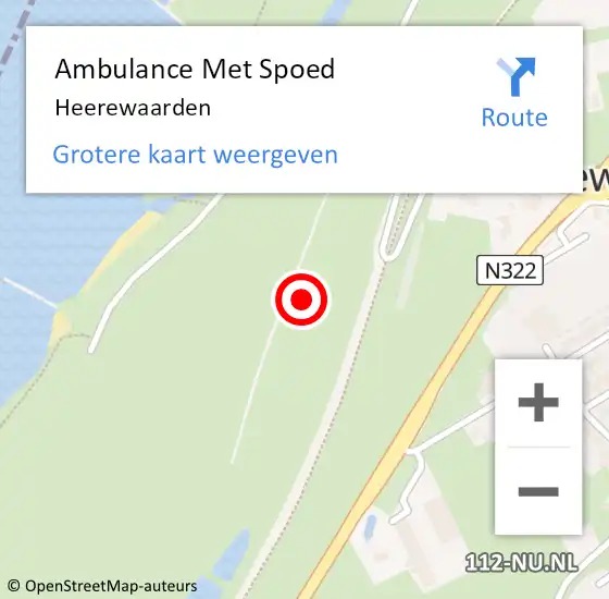 Locatie op kaart van de 112 melding: Ambulance Met Spoed Naar Heerewaarden op 17 maart 2024 12:21
