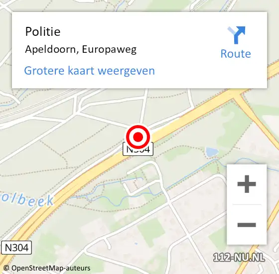Locatie op kaart van de 112 melding: Politie Apeldoorn, Europaweg op 17 maart 2024 12:28