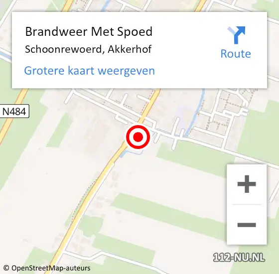 Locatie op kaart van de 112 melding: Brandweer Met Spoed Naar Schoonrewoerd, Akkerhof op 17 maart 2024 13:12