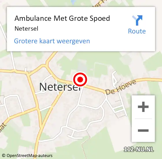 Locatie op kaart van de 112 melding: Ambulance Met Grote Spoed Naar Netersel op 17 maart 2024 13:25