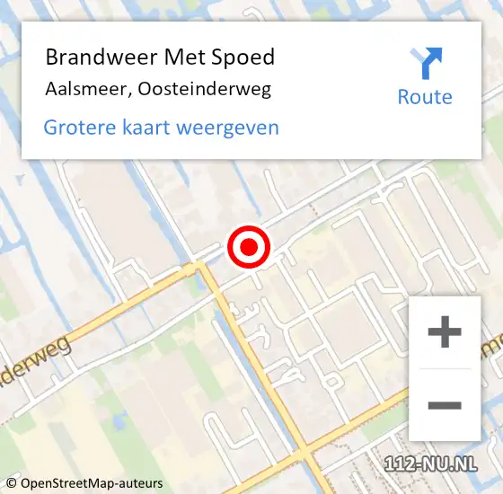 Locatie op kaart van de 112 melding: Brandweer Met Spoed Naar Aalsmeer, Oosteinderweg op 17 maart 2024 14:01