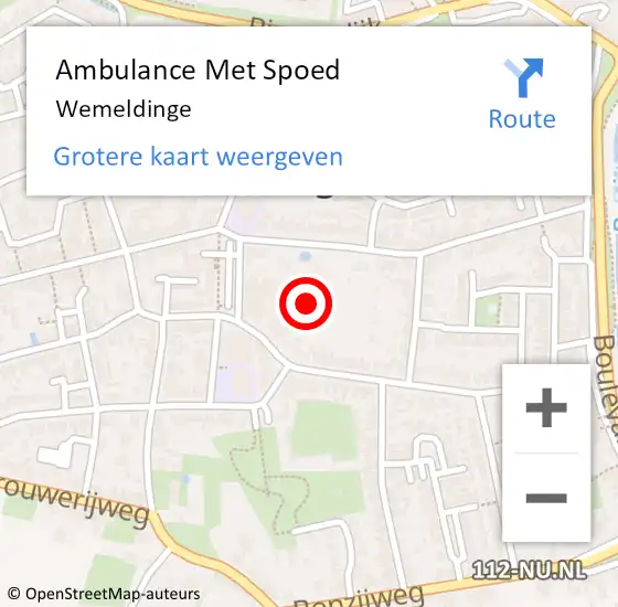 Locatie op kaart van de 112 melding: Ambulance Met Spoed Naar Wemeldinge op 17 maart 2024 14:20
