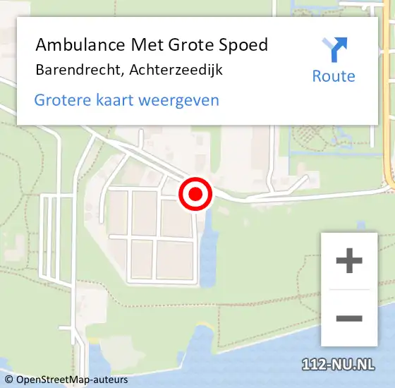 Locatie op kaart van de 112 melding: Ambulance Met Grote Spoed Naar Barendrecht, Achterzeedijk op 17 maart 2024 15:22