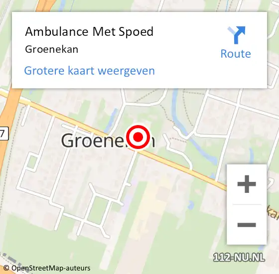 Locatie op kaart van de 112 melding: Ambulance Met Spoed Naar Groenekan op 17 maart 2024 15:51