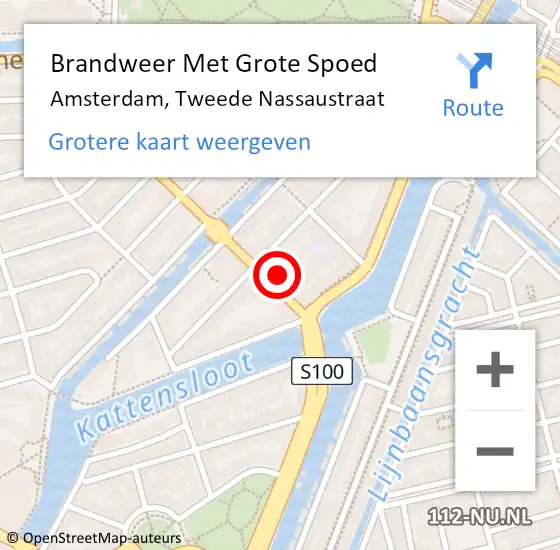 Locatie op kaart van de 112 melding: Brandweer Met Grote Spoed Naar Amsterdam, Tweede Nassaustraat op 17 maart 2024 15:52
