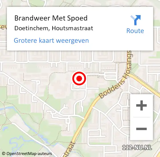 Locatie op kaart van de 112 melding: Brandweer Met Spoed Naar Doetinchem, Houtsmastraat op 17 maart 2024 17:44