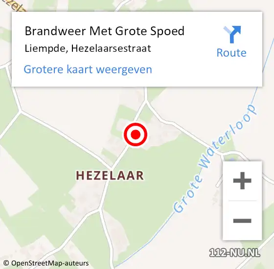 Locatie op kaart van de 112 melding: Brandweer Met Grote Spoed Naar Liempde, Hezelaarsestraat op 17 maart 2024 19:00