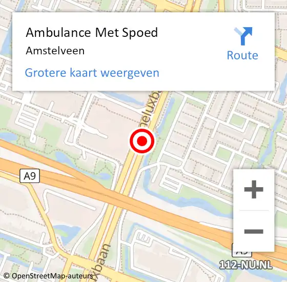 Locatie op kaart van de 112 melding: Ambulance Met Spoed Naar Amstelveen op 17 maart 2024 19:46