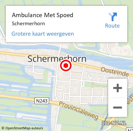 Locatie op kaart van de 112 melding: Ambulance Met Spoed Naar Schermerhorn op 17 maart 2024 19:47
