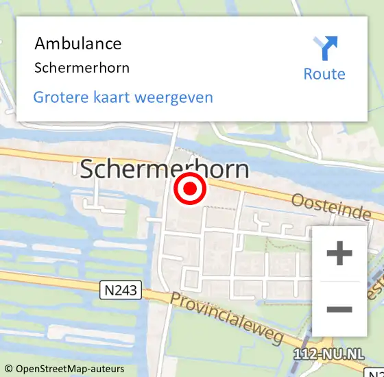 Locatie op kaart van de 112 melding: Ambulance Schermerhorn op 17 maart 2024 19:48
