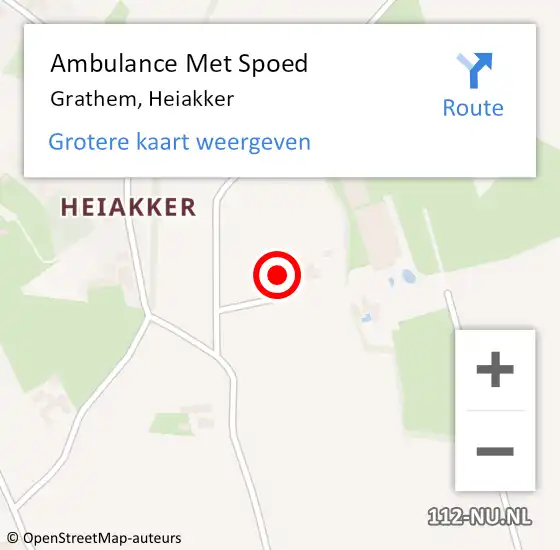 Locatie op kaart van de 112 melding: Ambulance Met Spoed Naar Grathem, Heiakker op 17 maart 2024 20:33