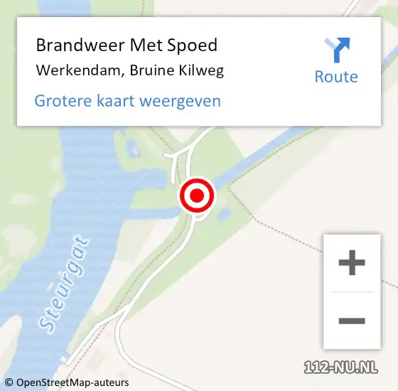Locatie op kaart van de 112 melding: Brandweer Met Spoed Naar Werkendam, Bruine Kilweg op 17 maart 2024 20:44