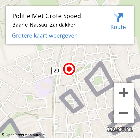 Locatie op kaart van de 112 melding: Politie Met Grote Spoed Naar Baarle-Nassau, Zandakker op 17 maart 2024 23:01