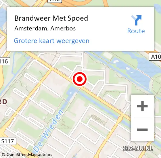 Locatie op kaart van de 112 melding: Brandweer Met Spoed Naar Amsterdam, Amerbos op 18 maart 2024 01:29