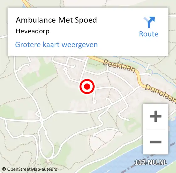 Locatie op kaart van de 112 melding: Ambulance Met Spoed Naar Heveadorp op 18 maart 2024 04:05