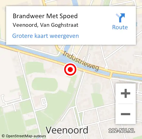 Locatie op kaart van de 112 melding: Brandweer Met Spoed Naar Veenoord, Van Goghstraat op 18 maart 2024 06:59