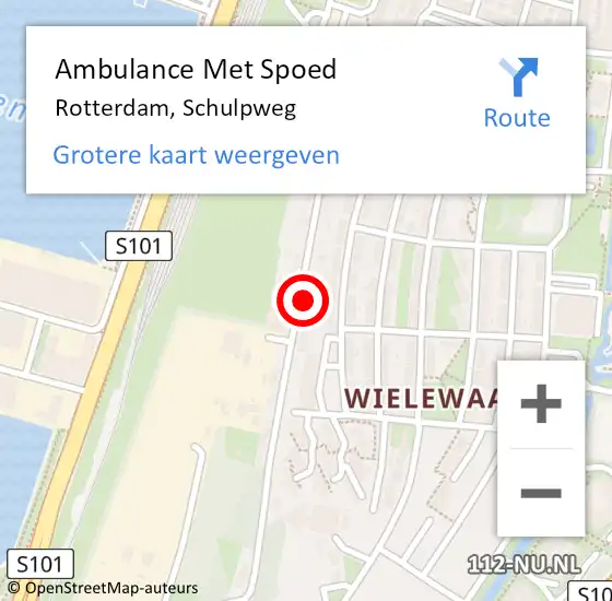 Locatie op kaart van de 112 melding: Ambulance Met Spoed Naar Rotterdam, Schulpweg op 18 maart 2024 07:40