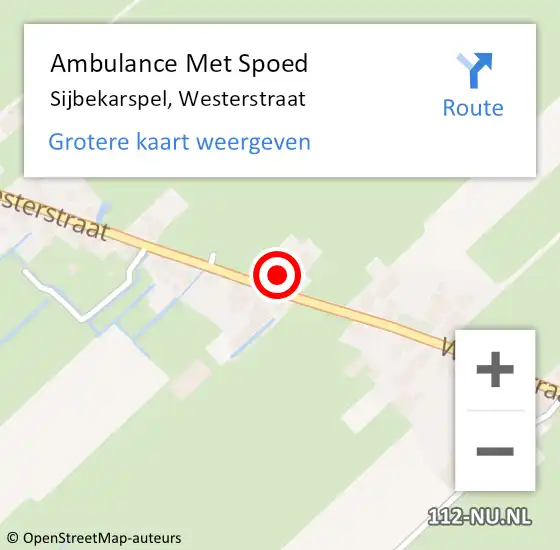 Locatie op kaart van de 112 melding: Ambulance Met Spoed Naar Sijbekarspel, Westerstraat op 18 maart 2024 08:08