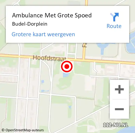 Locatie op kaart van de 112 melding: Ambulance Met Grote Spoed Naar Budel-Dorplein op 18 maart 2024 08:31