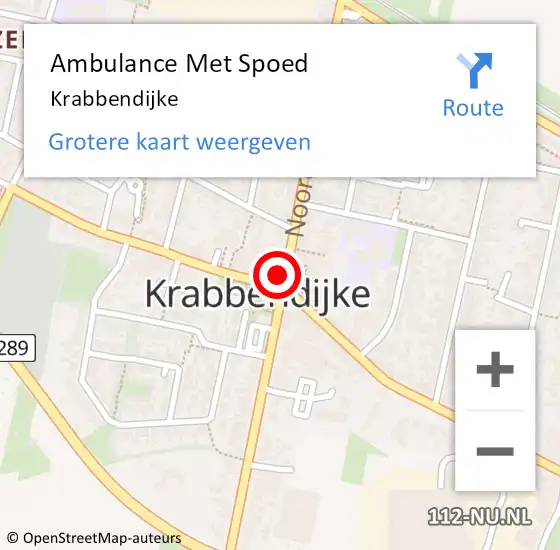 Locatie op kaart van de 112 melding: Ambulance Met Spoed Naar Krabbendijke op 18 maart 2024 08:42