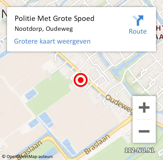 Locatie op kaart van de 112 melding: Politie Met Grote Spoed Naar Nootdorp, Oudeweg op 18 maart 2024 08:51