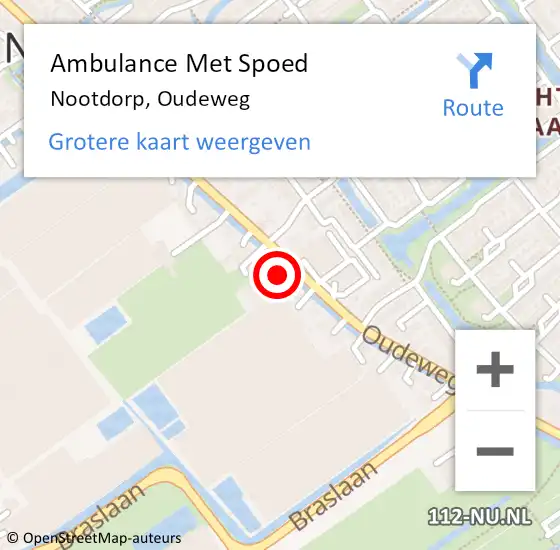 Locatie op kaart van de 112 melding: Ambulance Met Spoed Naar Nootdorp, Oudeweg op 18 maart 2024 08:53