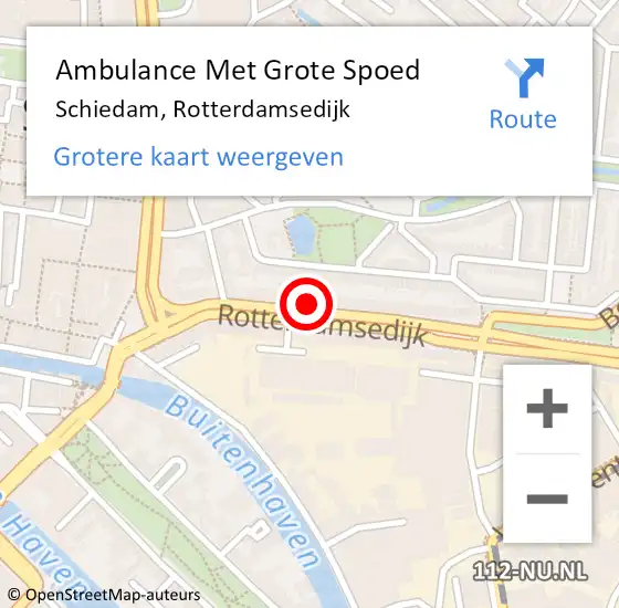 Locatie op kaart van de 112 melding: Ambulance Met Grote Spoed Naar Schiedam, Rotterdamsedijk op 18 maart 2024 09:22