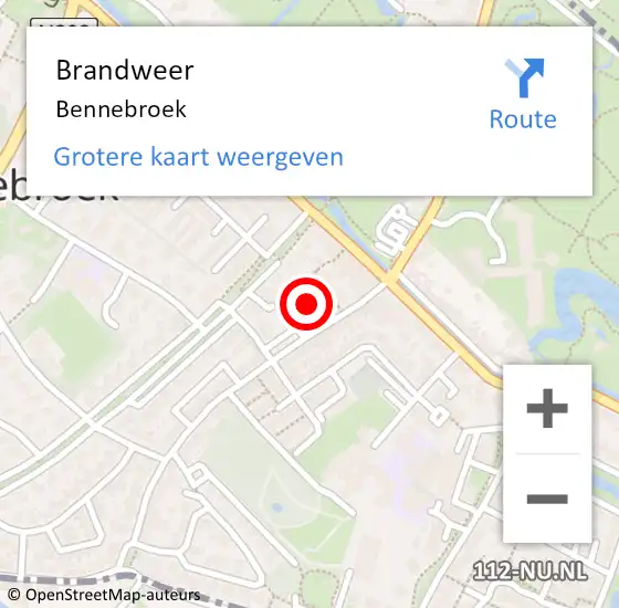 Locatie op kaart van de 112 melding: Brandweer Bennebroek op 18 maart 2024 09:41