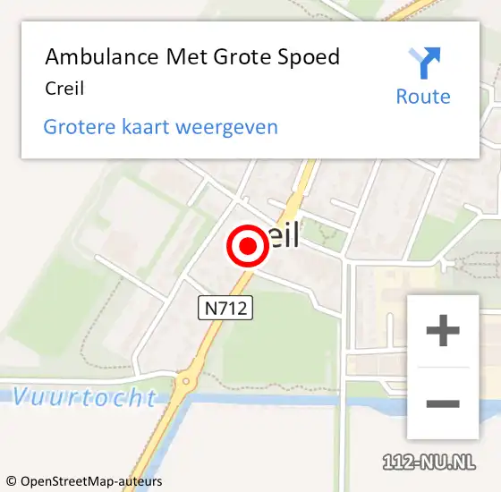 Locatie op kaart van de 112 melding: Ambulance Met Grote Spoed Naar Creil op 18 maart 2024 10:10