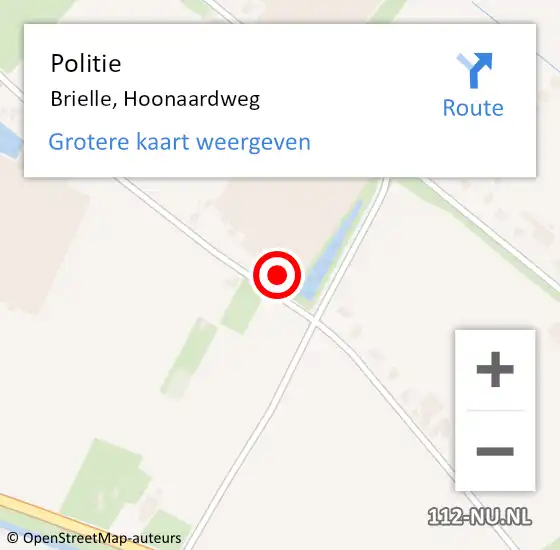 Locatie op kaart van de 112 melding: Politie Brielle, Hoonaardweg op 18 maart 2024 10:27