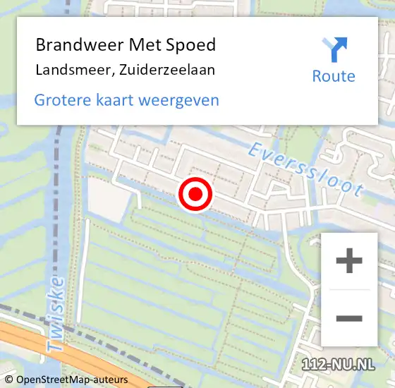 Locatie op kaart van de 112 melding: Brandweer Met Spoed Naar Landsmeer, Zuiderzeelaan op 18 maart 2024 10:57