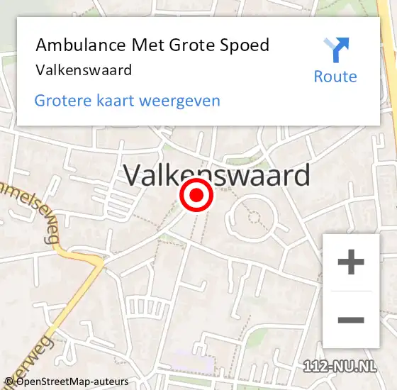 Locatie op kaart van de 112 melding: Ambulance Met Grote Spoed Naar Valkenswaard op 18 maart 2024 11:05