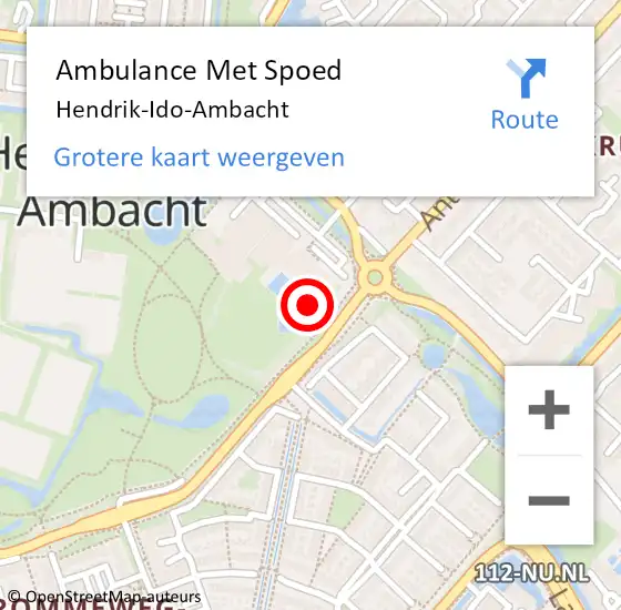 Locatie op kaart van de 112 melding: Ambulance Met Spoed Naar Hendrik-Ido-Ambacht op 18 maart 2024 11:12