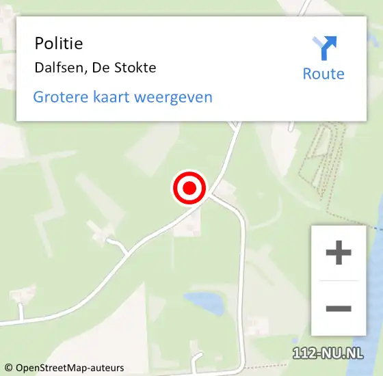 Locatie op kaart van de 112 melding: Politie Dalfsen, De Stokte op 18 maart 2024 13:29
