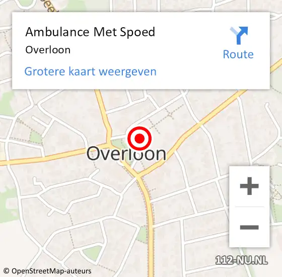 Locatie op kaart van de 112 melding: Ambulance Met Spoed Naar Overloon op 18 maart 2024 13:38