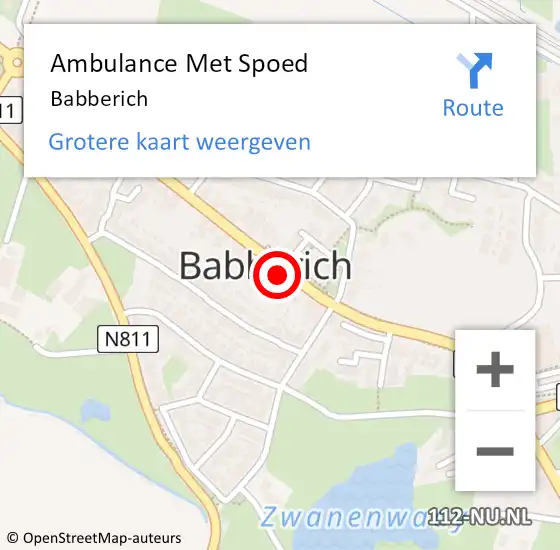 Locatie op kaart van de 112 melding: Ambulance Met Spoed Naar Babberich op 18 maart 2024 13:38