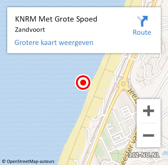Locatie op kaart van de 112 melding: KNRM Met Grote Spoed Naar Zandvoort op 18 maart 2024 13:40