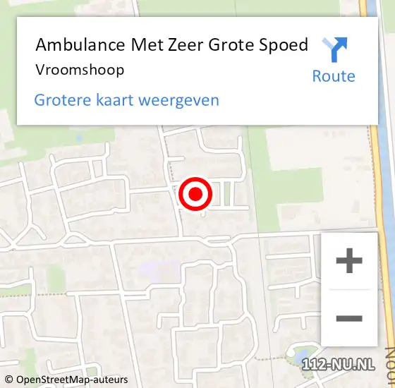 Locatie op kaart van de 112 melding: Ambulance Met Zeer Grote Spoed Naar Vroomshoop op 18 maart 2024 13:40