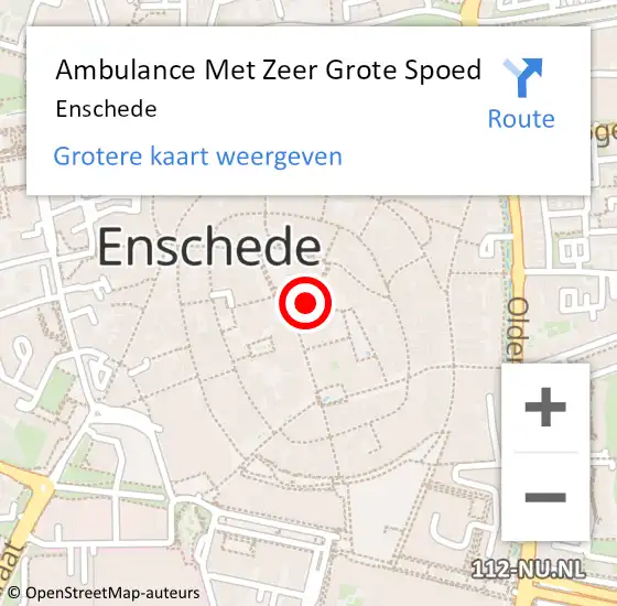 Locatie op kaart van de 112 melding: Ambulance Met Zeer Grote Spoed Naar Enschede op 18 maart 2024 13:55