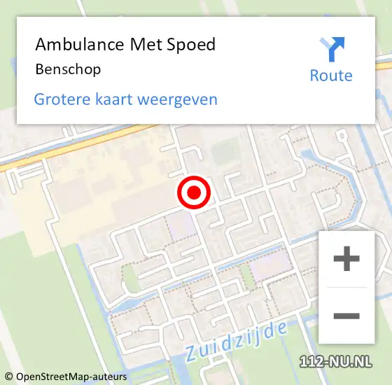 Locatie op kaart van de 112 melding: Ambulance Met Spoed Naar Benschop op 18 maart 2024 14:52