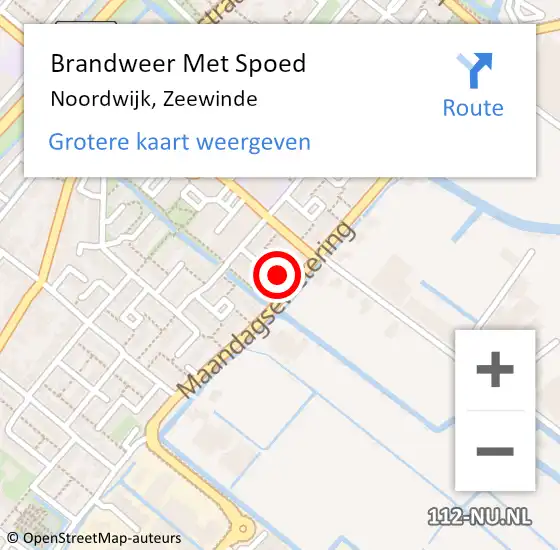 Locatie op kaart van de 112 melding: Brandweer Met Spoed Naar Noordwijk, Zeewinde op 18 maart 2024 15:00