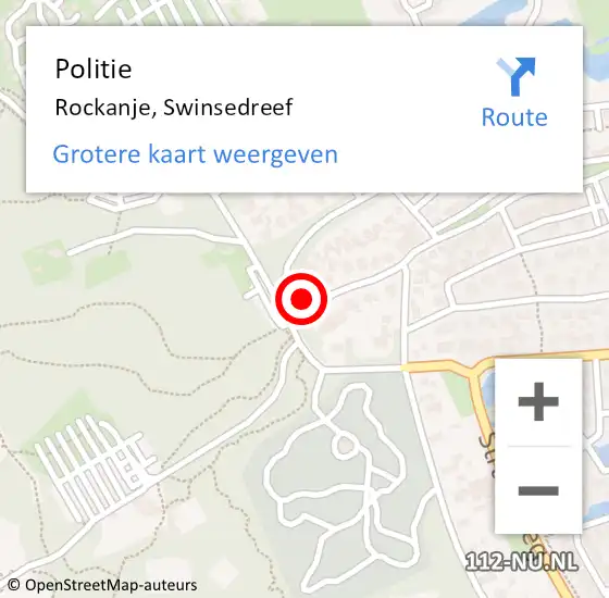 Locatie op kaart van de 112 melding: Politie Rockanje, Swinsedreef op 18 maart 2024 15:04