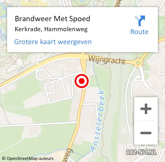 Locatie op kaart van de 112 melding: Brandweer Met Spoed Naar Kerkrade, Hammolenweg op 18 maart 2024 15:58