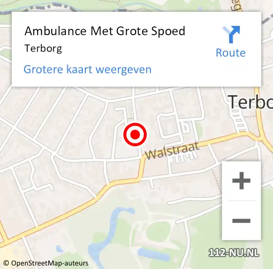 Locatie op kaart van de 112 melding: Ambulance Met Grote Spoed Naar Terborg op 18 maart 2024 16:04