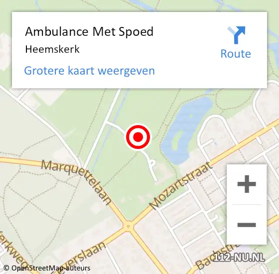 Locatie op kaart van de 112 melding: Ambulance Met Spoed Naar Heemskerk op 18 maart 2024 16:14