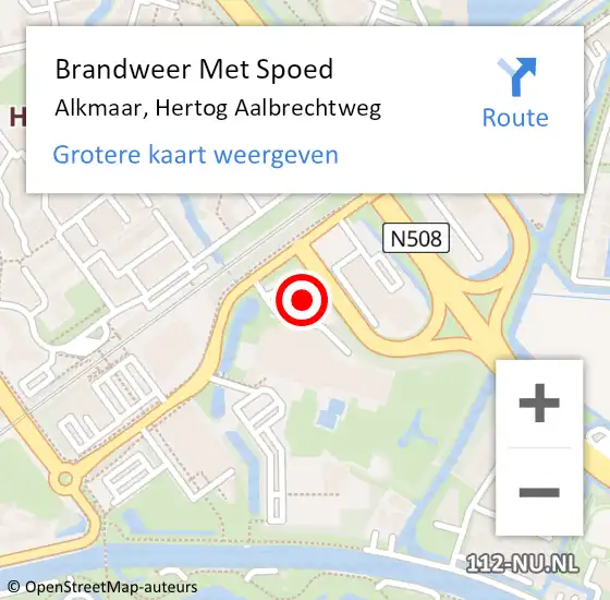 Locatie op kaart van de 112 melding: Brandweer Met Spoed Naar Alkmaar, Hertog Aalbrechtweg op 18 maart 2024 17:28