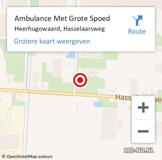 Locatie op kaart van de 112 melding: Ambulance Met Grote Spoed Naar Heerhugowaard, Hasselaarsweg op 18 maart 2024 18:45