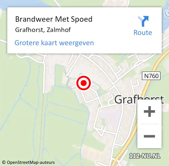 Locatie op kaart van de 112 melding: Brandweer Met Spoed Naar Grafhorst, Zalmhof op 18 maart 2024 19:57