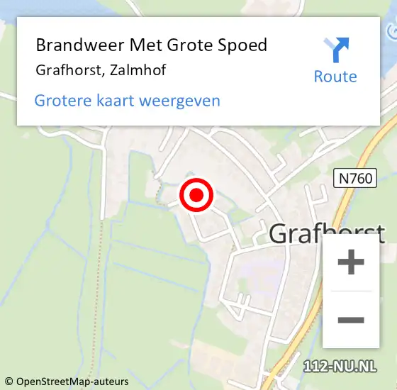 Locatie op kaart van de 112 melding: Brandweer Met Grote Spoed Naar Grafhorst, Zalmhof op 18 maart 2024 19:58